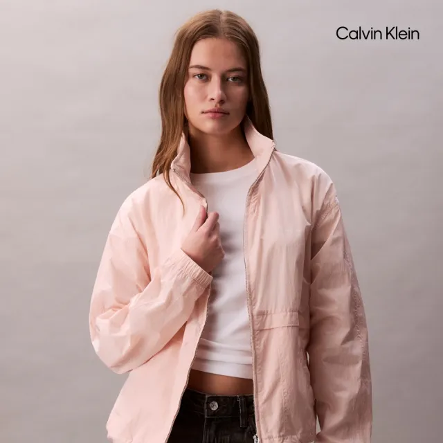 【CALVIN KLEIN】官方旗艦館CK 防曬涼感基本款風衣 粉_紅色