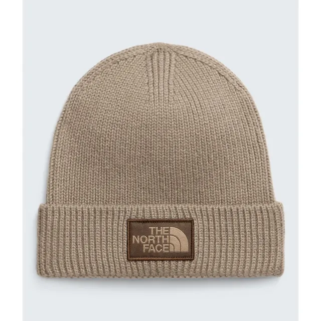 【The North Face】TNF 休閒 運動 保暖帽 毛帽 TNF LOGO BOX CUFFED BEANIE 男 女 淺棕 (NF0A8CHE2H9)