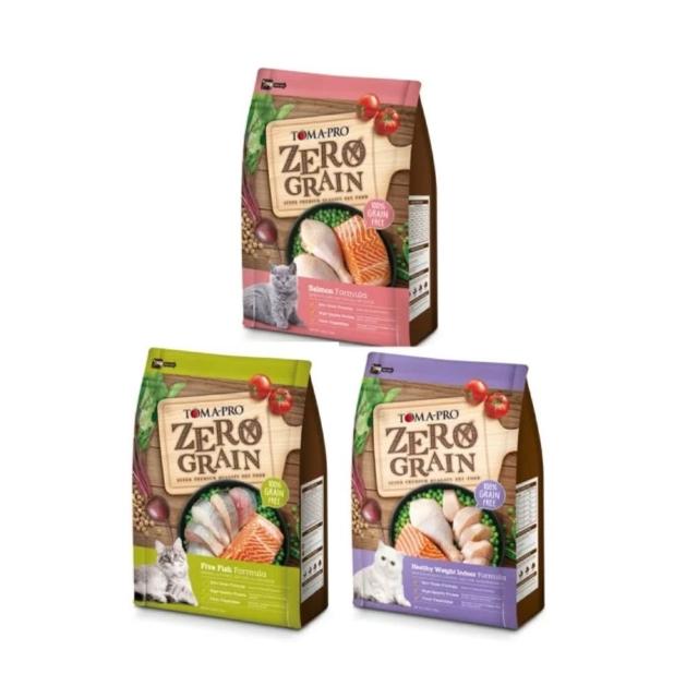 【TOMA-PRO 優格】零穀系列貓飼料-0%零穀5.5磅-5種魚/室內貓/鮭魚/熟齡貓 四款任選(全齡貓 成貓 老貓 幼貓)