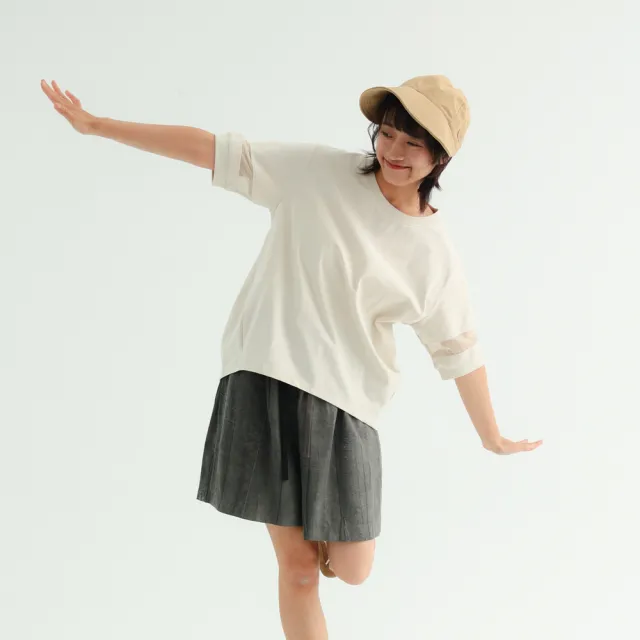 【PINK NEW GIRL】日系剪接網紗短袖設計涼感T恤 (2色) A3307AD