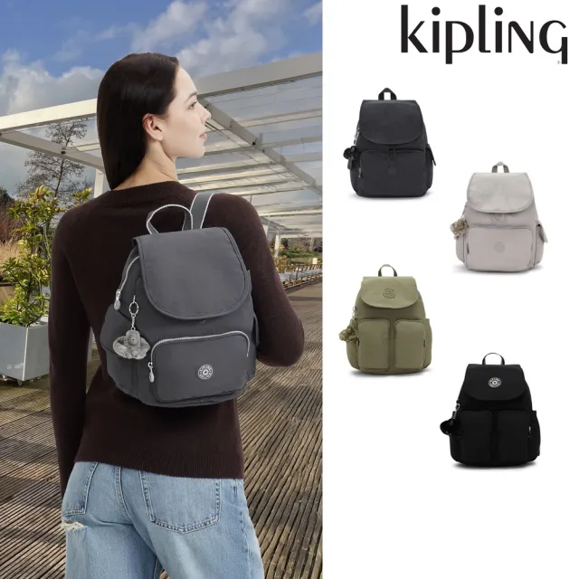 【KIPLING】品牌經典新款-猴子包 ★ 掀蓋拉鍊後背包(多色任選) 女包