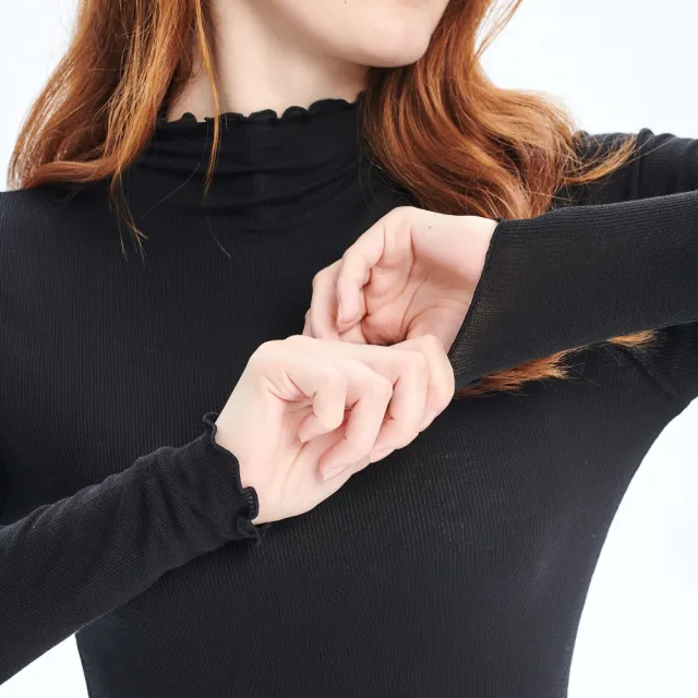 【棉花共和國】二件組 HEATPLUS美型捲邊女高領發熱衣 M/L (吸濕發熱、抗菌防臭、保濕抗靜電、高伸展性)