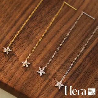 【HERA 赫拉】S925鍍14K金浪漫花朵線條耳針耳環 H115081803(S925 鍍14K金 花朵 線條 耳針耳環)
