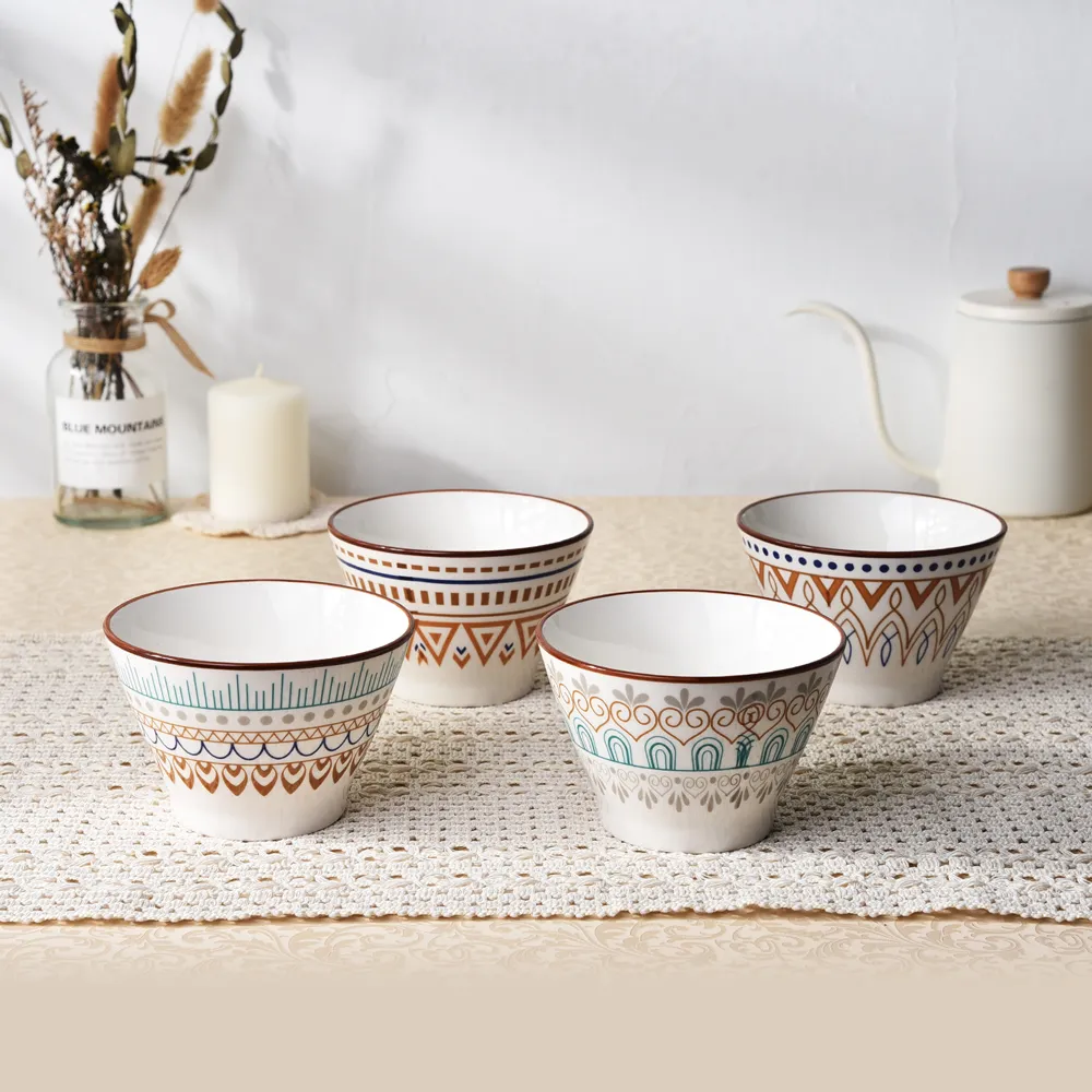 【Homely Zakka】法式經典風陶瓷4件式飯碗組_2款任選