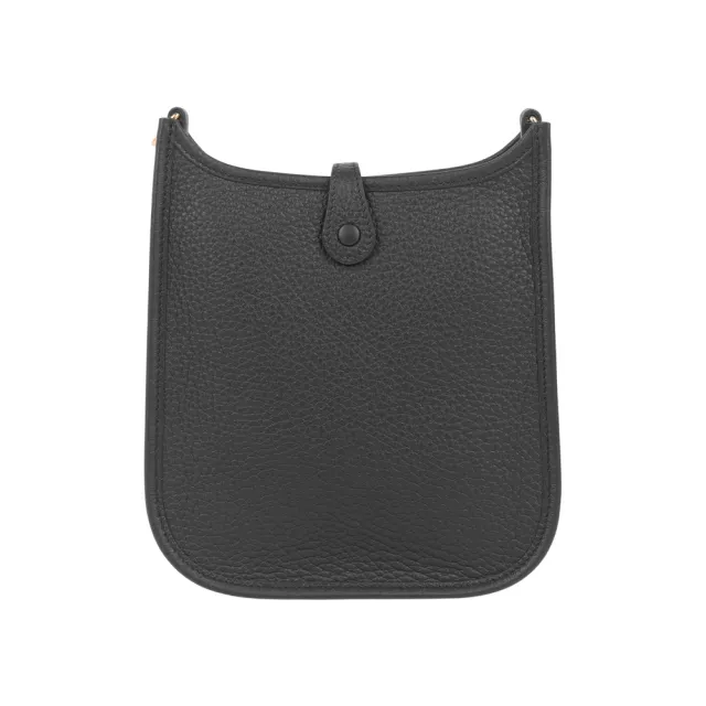 【Hermes 愛馬仕】金釦 TC皮 MINI EVELYNE 16 斜背包(黑色)