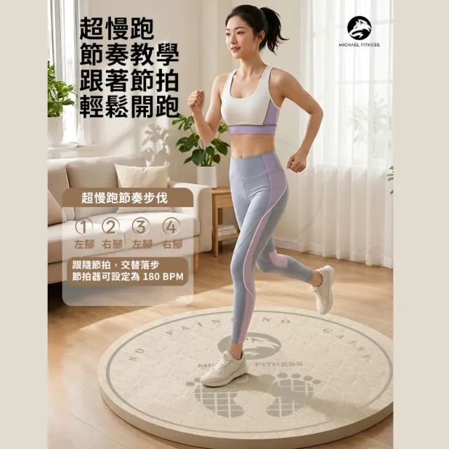 【Michael Fitness 麥克健身】超慢跑墊80*1cm加大加厚|跳繩墊 減震靜音墊 居家運動墊 防滑健身墊 瑜珈軟墊