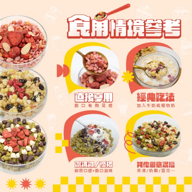【NISSIN 日清】綜合水果穀物脆(豐盛果實/宇治抹茶/楓糖果實500g、香甜草莓/焦糖腰果風味400g)