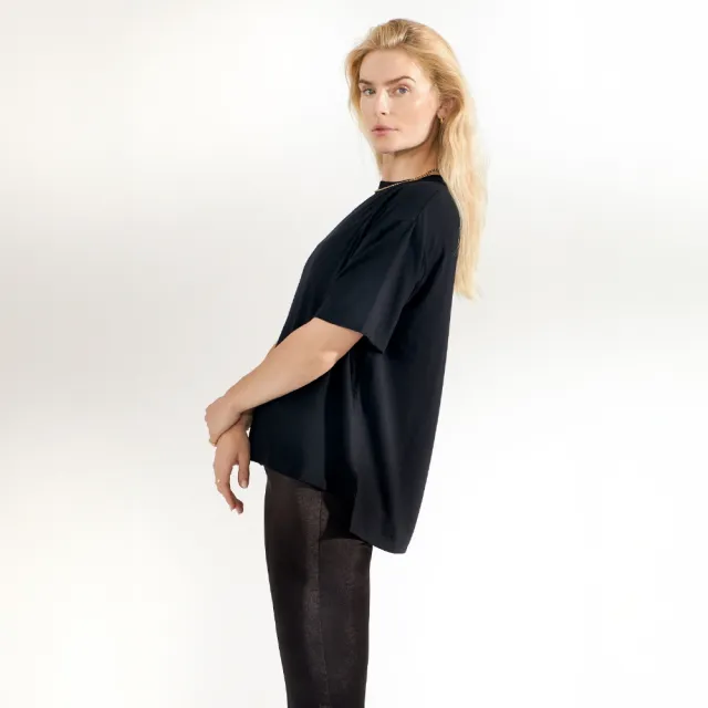 【Bread & Boxers】T shirt Soft Fiber 女用垂墜感柔棉T恤 - 黑