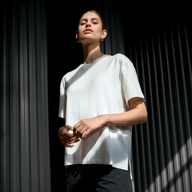 【Bread & Boxers】T shirt Soft Fiber 女用垂墜感柔棉T恤 - 象牙白