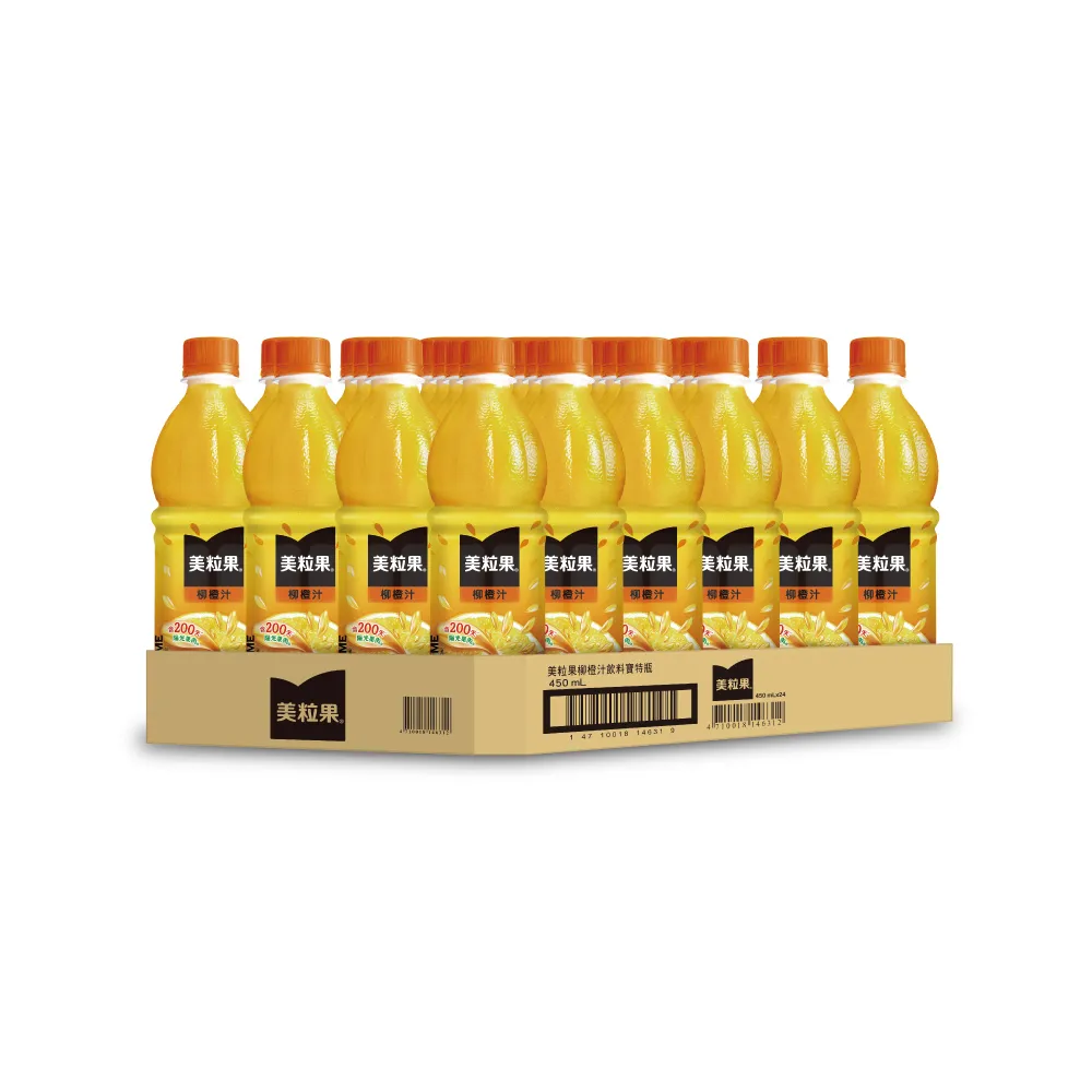 【美粒果】柳橙汁 寶特瓶450ml x24入/箱