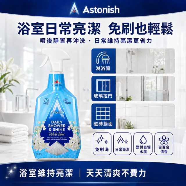 Astonish 浴室亮澤清潔劑 750ml(平輸/浴室清潔/除黴/磁磚/水龍頭)