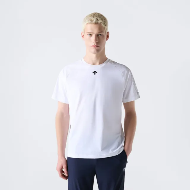 【DESCENTE】短袖上衣 男 快排 COOLING TRICOT GRAPHIC SHORT SLEEVE T-SHIRT 白 SR311TTS76-WHT0