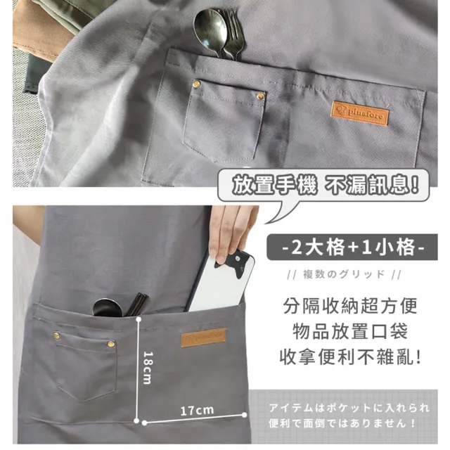 【DREAMCATCHER】2入組 防水帆布工作圍裙(料理圍裙 廚房圍裙 防水裙 美容圍裙)