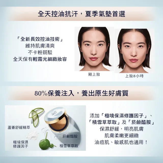 【Estee Lauder 雅詩蘭黛】全新上市 粉持久完美鎖妝氣墊粉餅SPF40/PA+++ (寶寶藍氣墊/一盒一蕊)