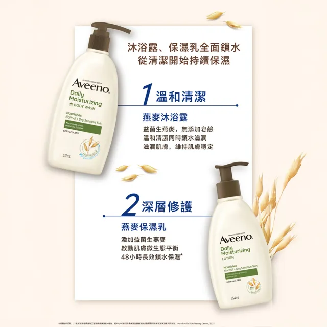 【Aveeno 艾惟諾】超值4入-長效燕麥沐浴露532ml(薰衣草香氛/活力果香/燕麥/高效舒緩任選)