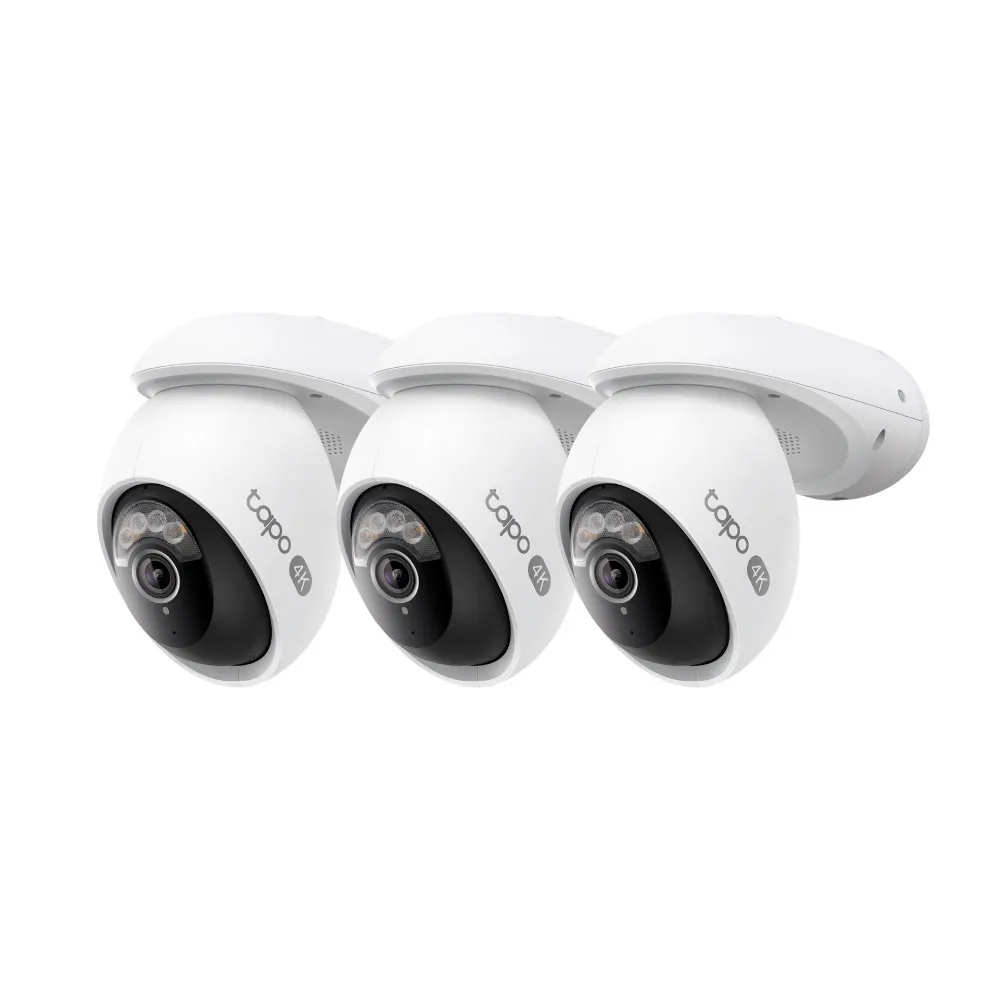 (三入組)【TP-Link】4K 800萬畫素 Wi-Fi可旋轉室外監視器 人臉辨識(Tapo C560WS)