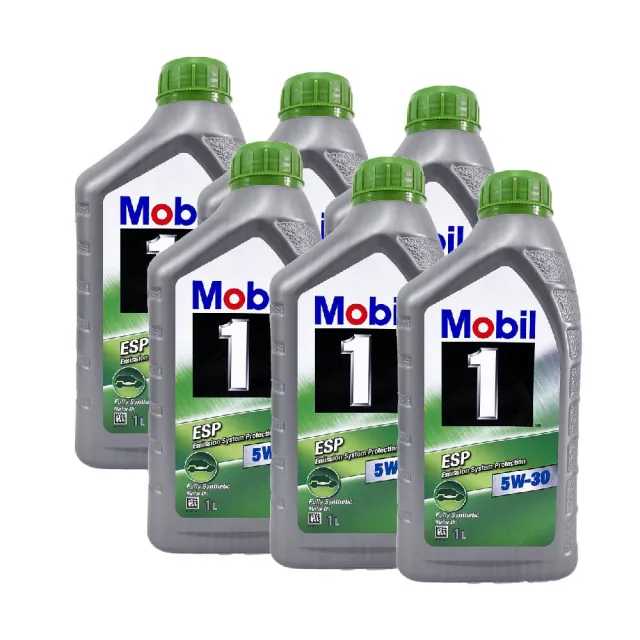 【MOBIL 美孚】機油 MOBIL1 ESP 5W30 1L*6瓶 (6入組)｜車寶貝