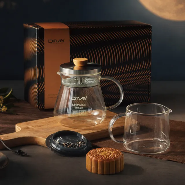 【Driver】中秋禮盒-茶聚滿福泡茶壺組(茶具 茶器 泡茶壺 耐熱玻璃壺 冷泡茶 茶壺茶杯組 送禮推薦 禮物)