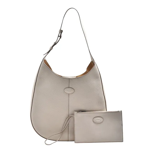 【TOD’S】經典 Di Bag Hobo系列小牛皮肩背包(展示品-米色)