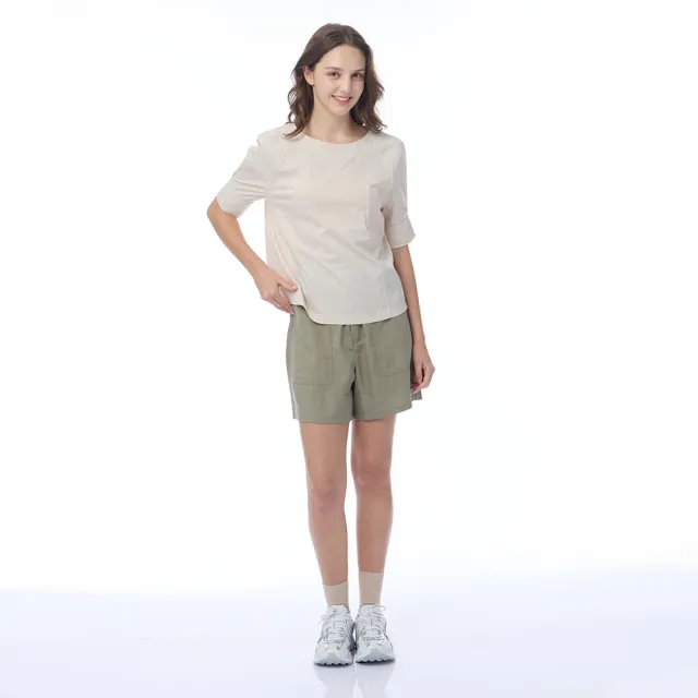 【NAUTICA】官方旗艦 女裝 都會風知性五分袖上衣-米色