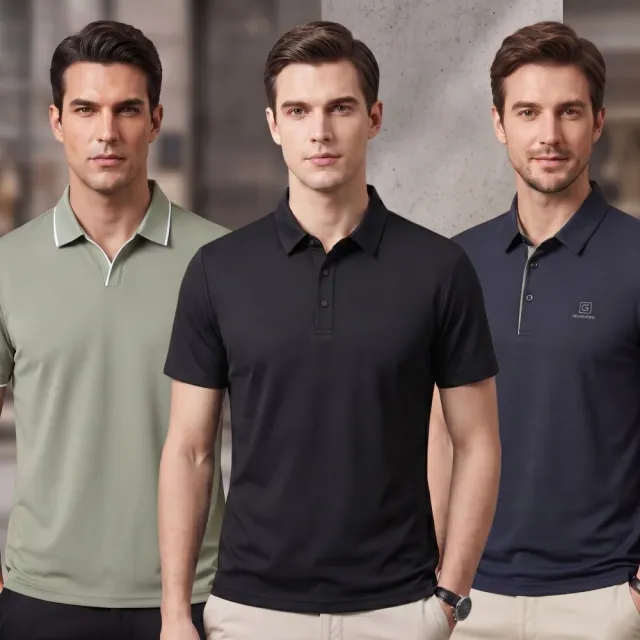 【巴黎精品】現貨限搶 男POLO衫高爾夫球衫夏季薄款冰絲涼感速乾短袖上衣(男裝吸濕排汗男襯衫3款b7a2 B)