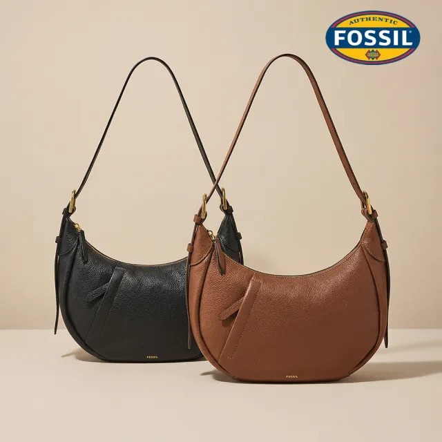 【FOSSIL】Sutton 真皮半月斜背包 (多色可選)