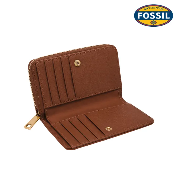 【FOSSIL】Jori 多功能真皮拉鍊中長夾 (多色可選)