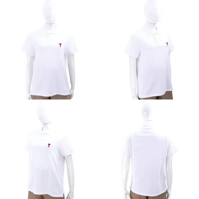 【AMI PARIS】Red Ami De Coeur 紅心A補丁純棉短袖POLO衫 男女可穿(2色 上衣 短袖)