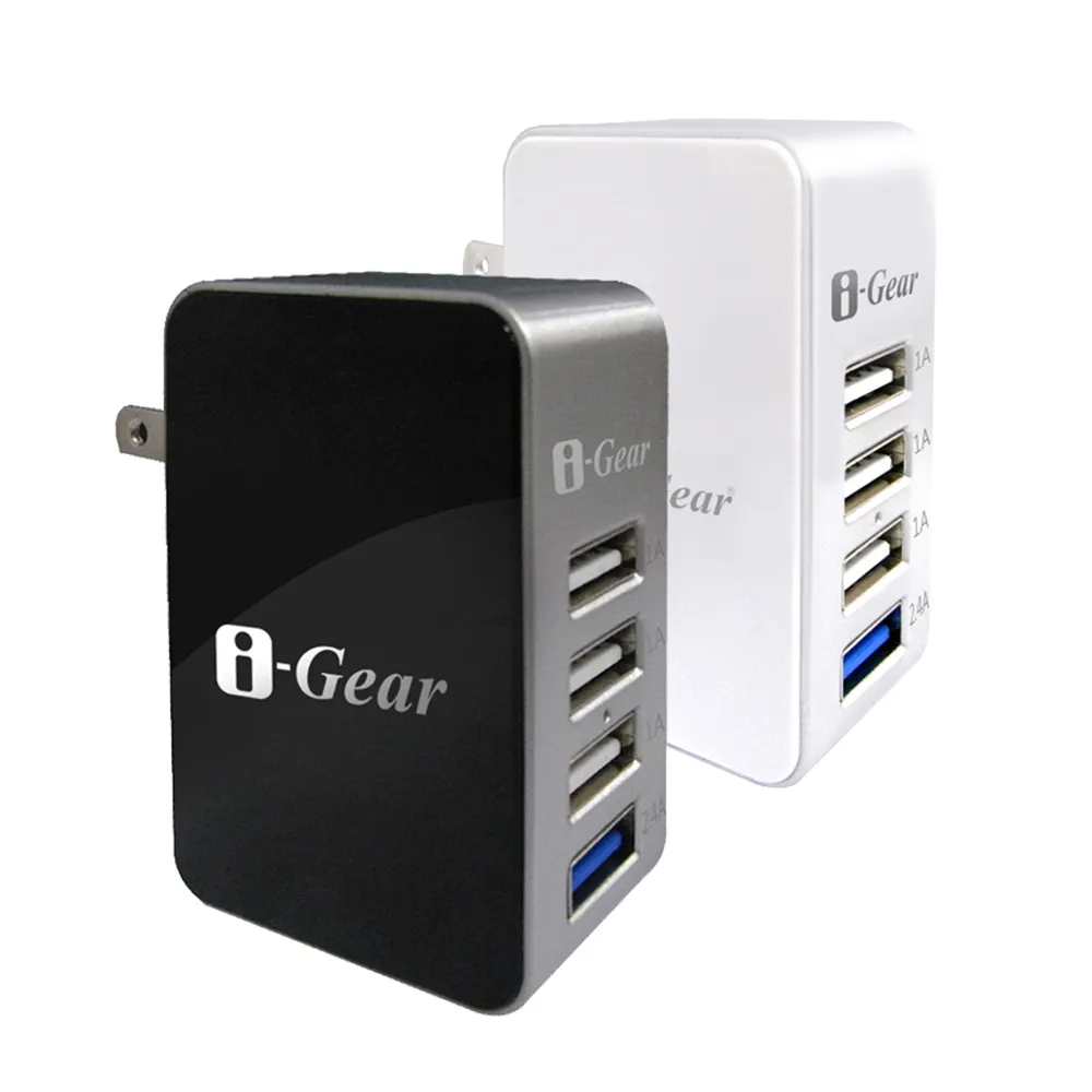 【i-Gear】4 port USB大電流旅充變壓器(IAU-54A)