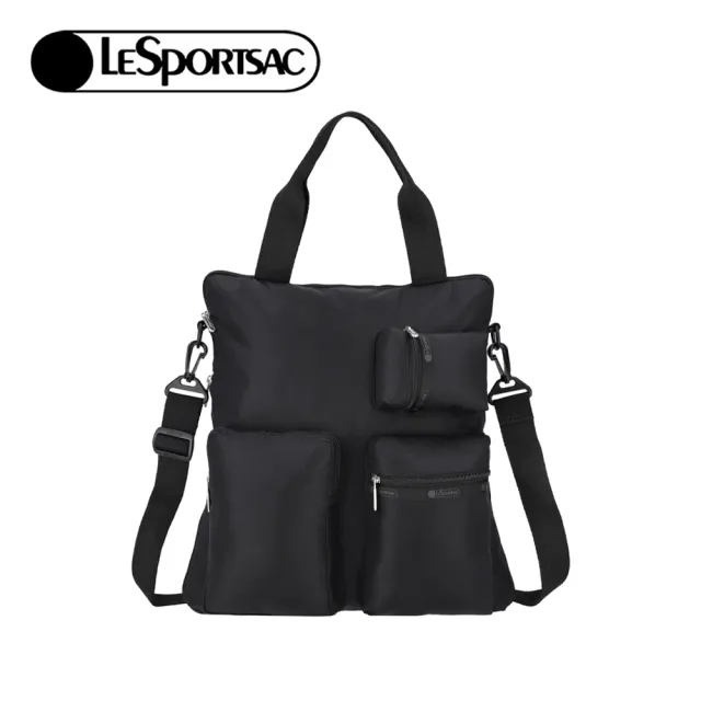 【Lesportsac】N/S Tote 直式工裝風托特包(1026) 永恒黑