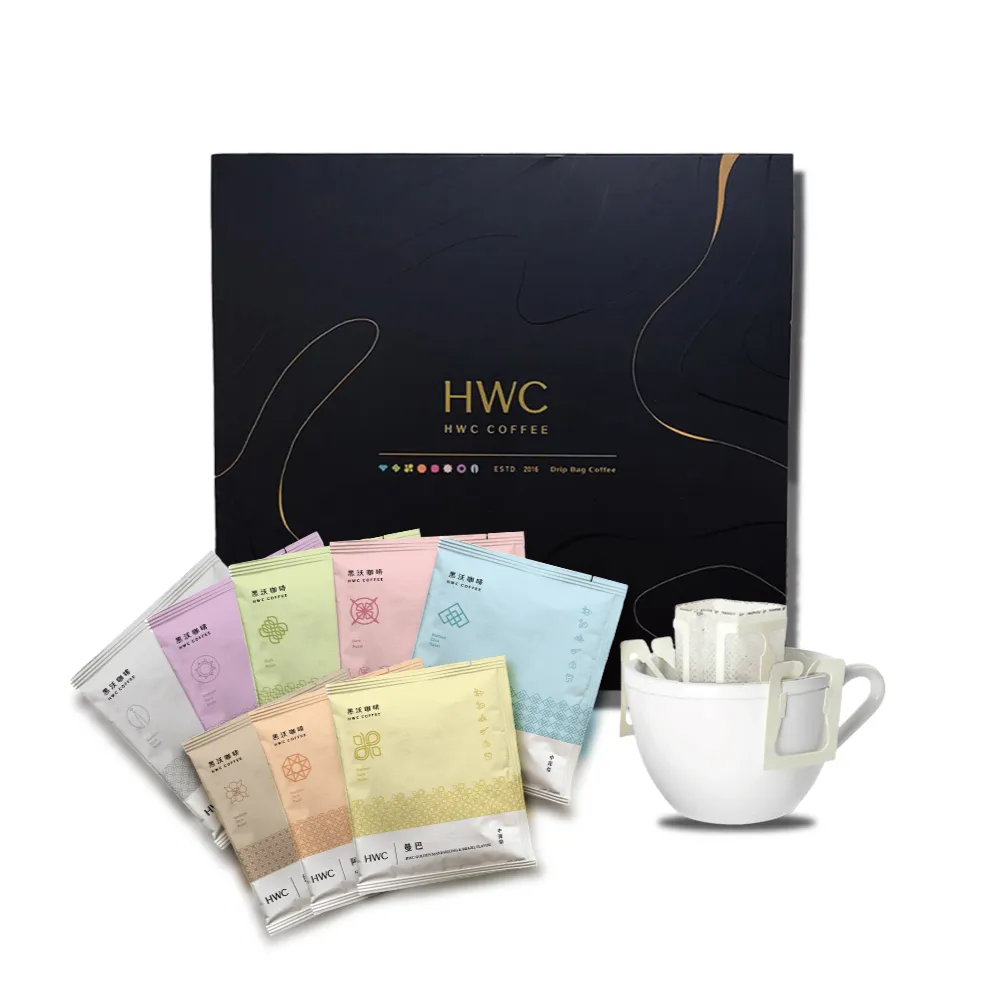 【HWC 黑沃咖啡】馬卡龍系列-濾掛咖啡x2盒組_共80入(8款風味10gX5入/盒)