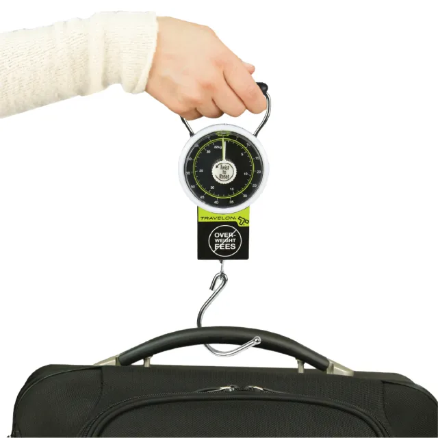【Travelon】美國 捲尺指針行李秤 黑34kg / 秤重器 秤重計