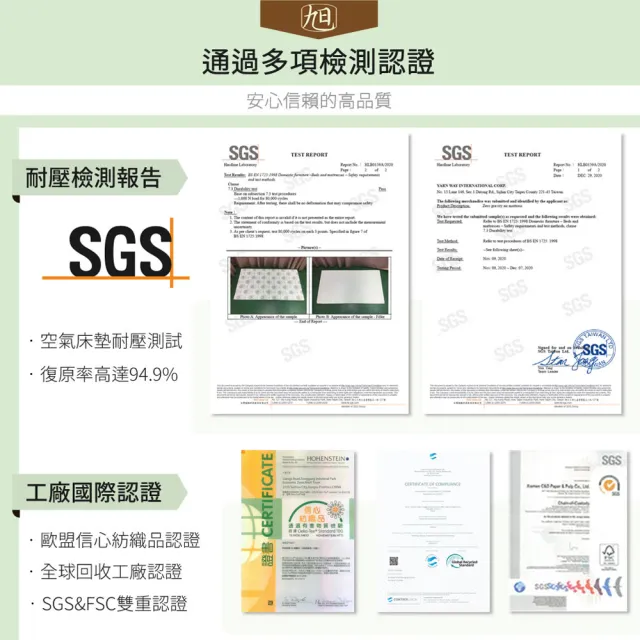 【旭】日本旭川AIRFit氧活力親膚彈力2.2CM雙人空氣床墊-冬夏兩用表布(感謝伊正推薦支撐 和室)