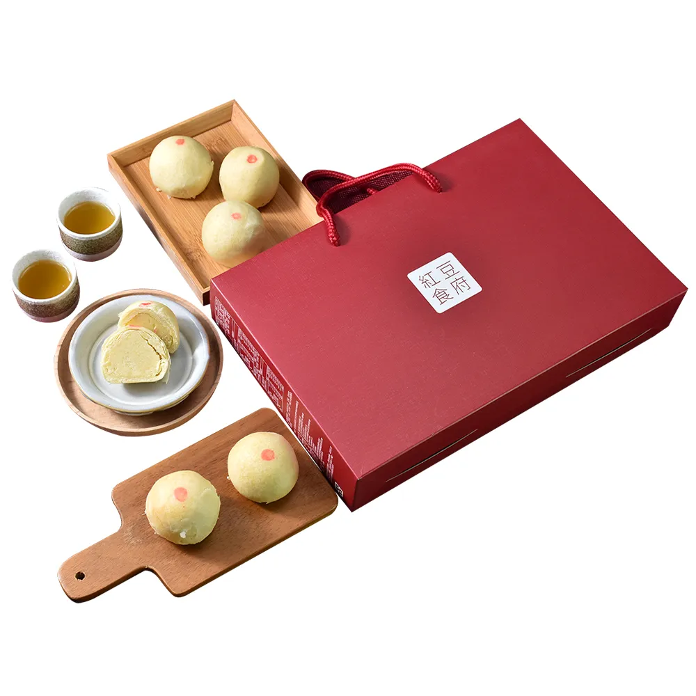 【紅豆食府】經典8入手提禮盒×12盒_綠豆椪__起司蛋黃酥(中秋禮盒/月餅/中秋節/蛋黃酥)