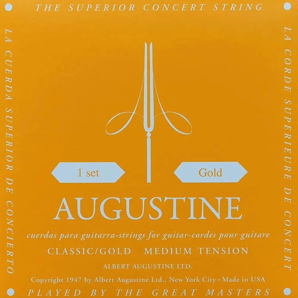 【Augustine 奧古斯汀】Classic Gold 奧古斯丁 經典金 中/中低張 古典吉他弦(原廠公司貨 商品保固有保障)