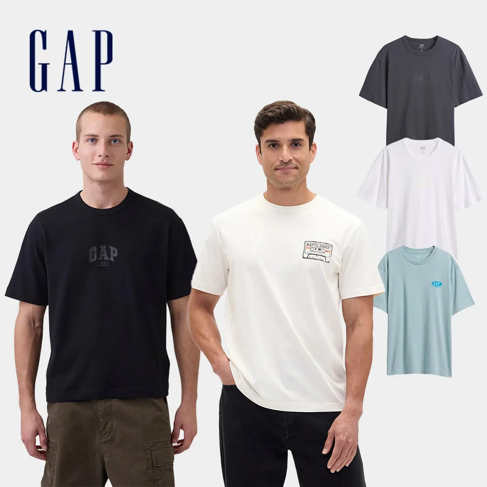 【GAP】男裝 日常寬鬆Logo短袖T恤-多款任選(874467&895172&884494)