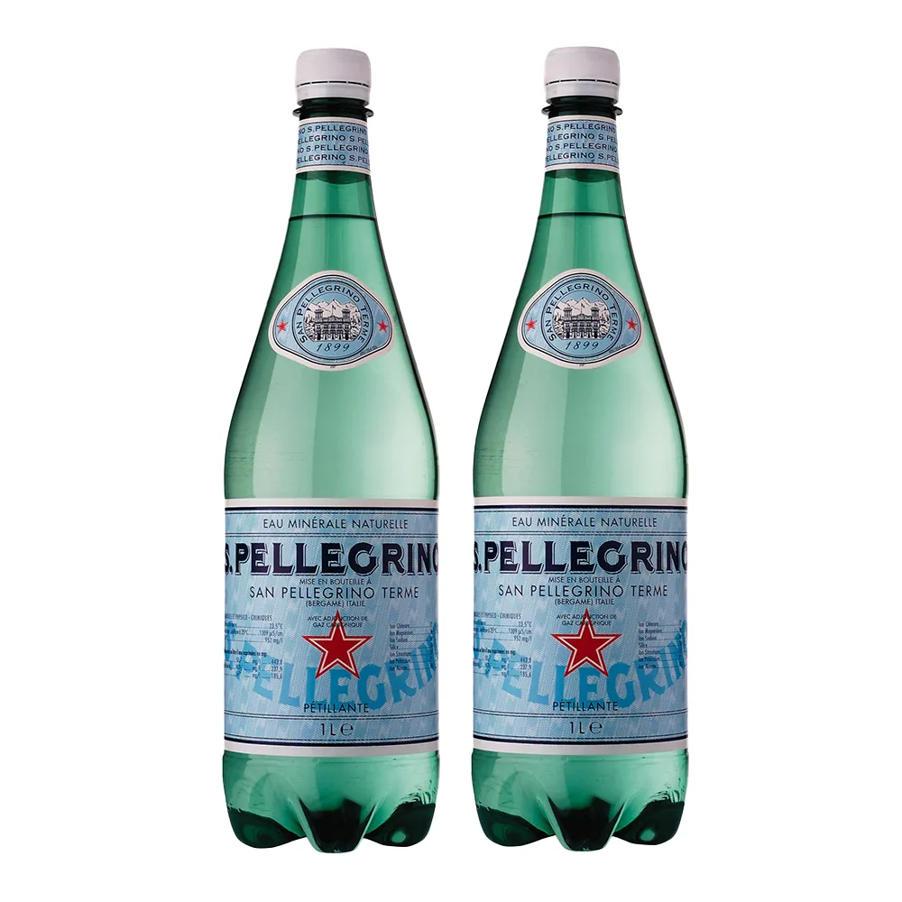 【S.Pellegrino 聖沛黎洛】氣泡礦泉水PET瓶1000mlx2箱/共24入(進口氣泡水/官方直營)