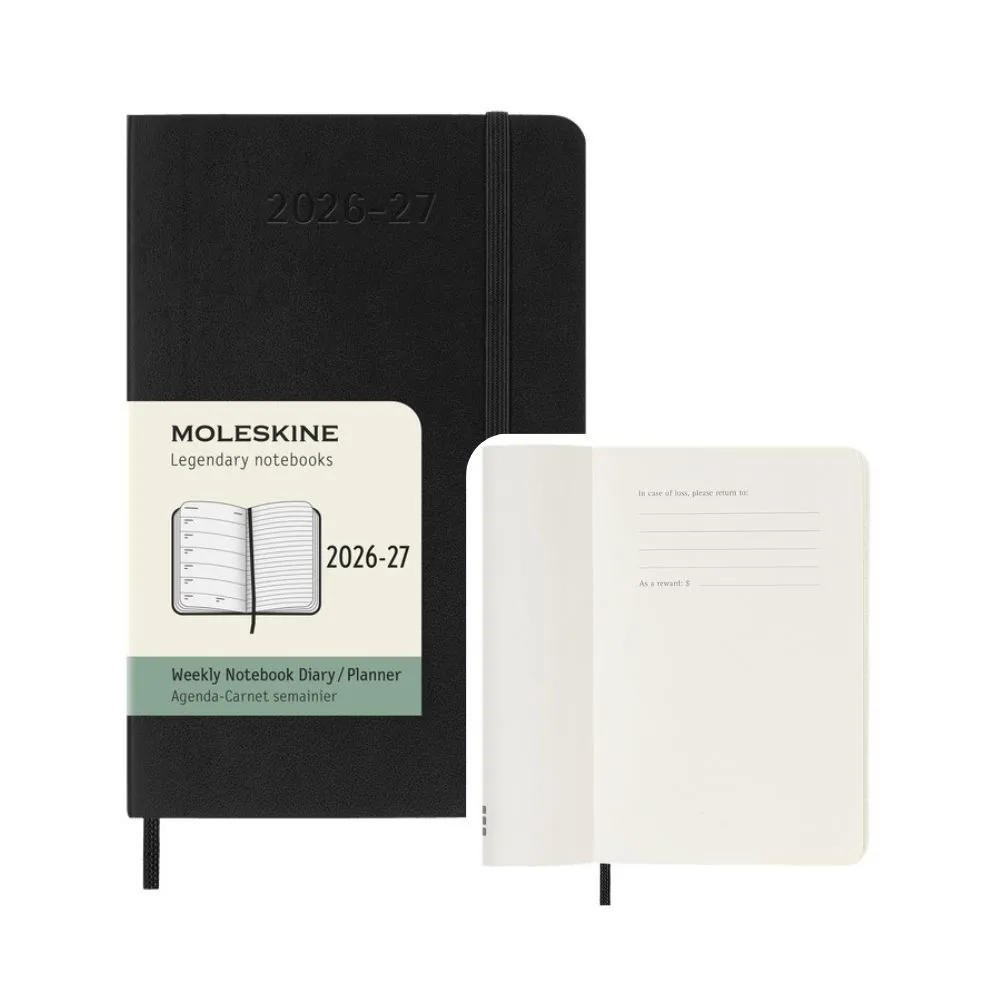 【MOLESKINE】2026-27 18個月週記軟皮手帳 - 口袋/黑