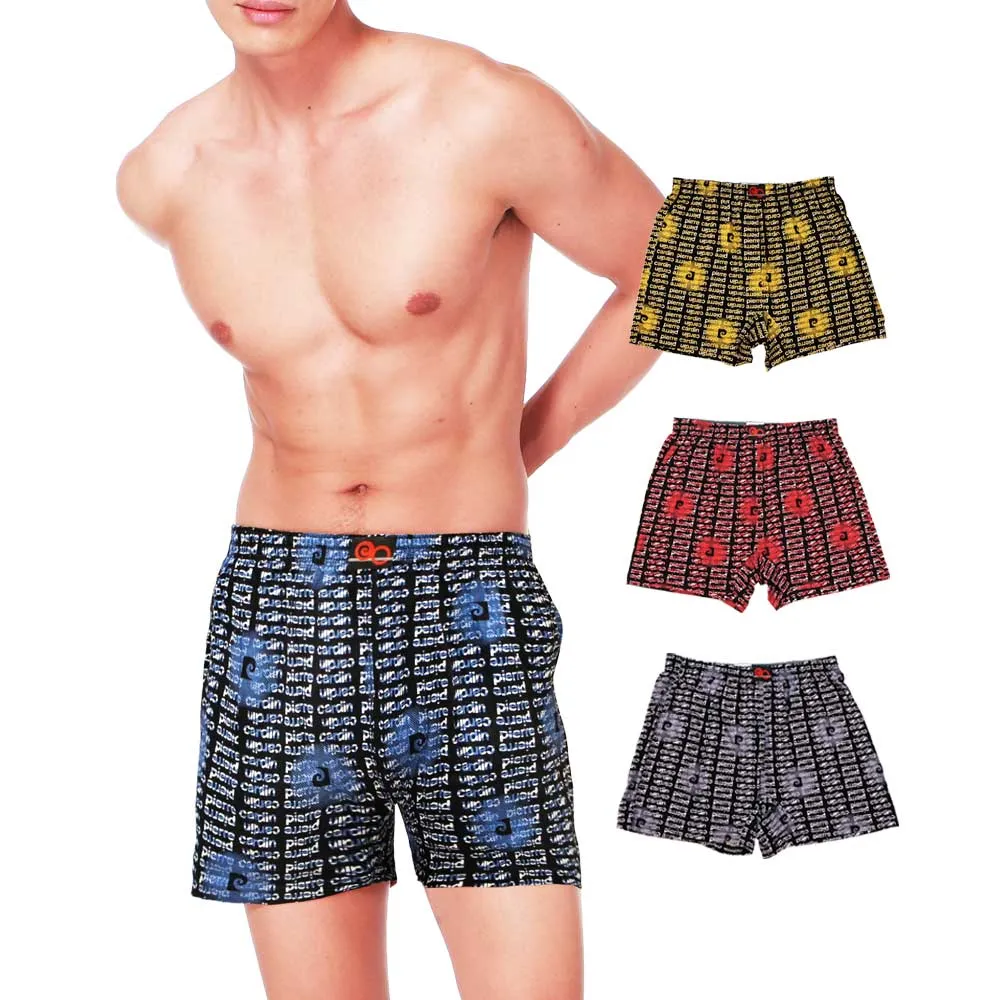 【pierre cardin 皮爾卡登】3+1件組 100%絲光精梳棉印花針織四角褲-速(四角內褲/男內褲)