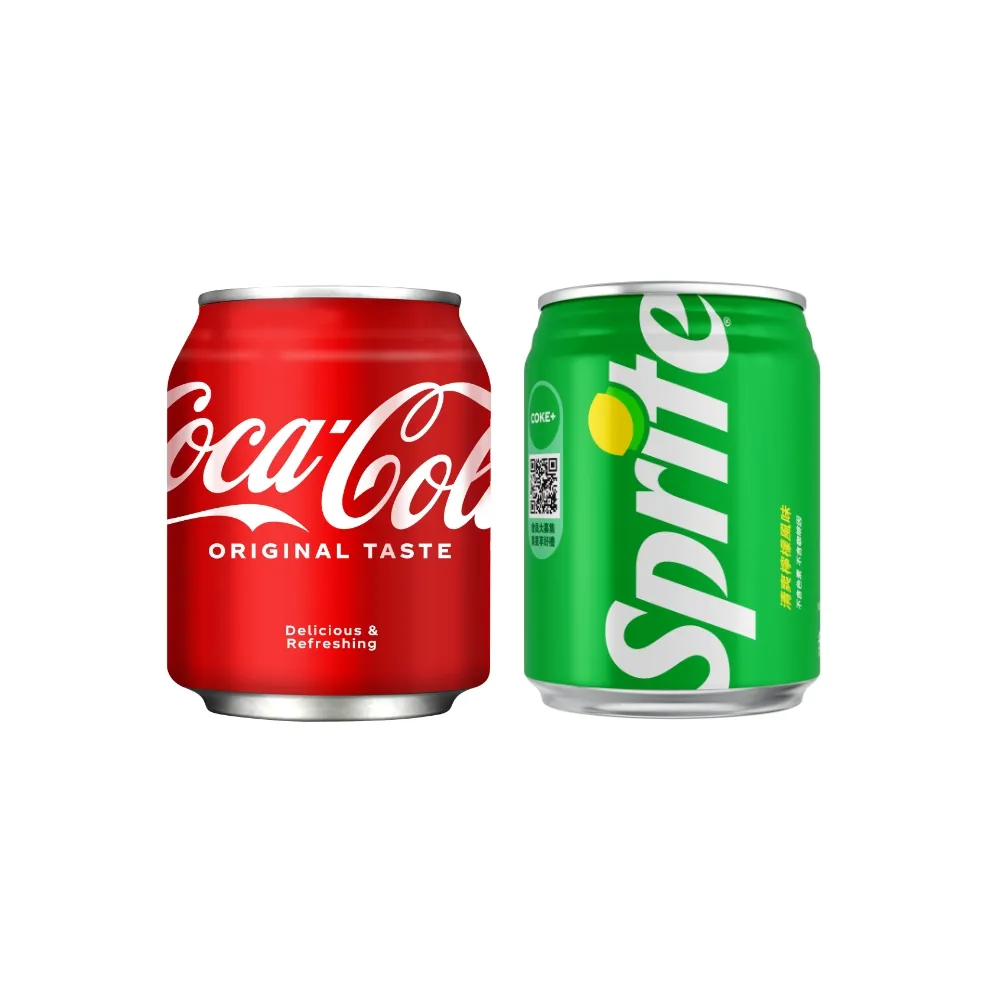 【Coca-Cola 可口可樂】可樂+雪碧 易開罐250ml x2箱(共48入;24入/箱)