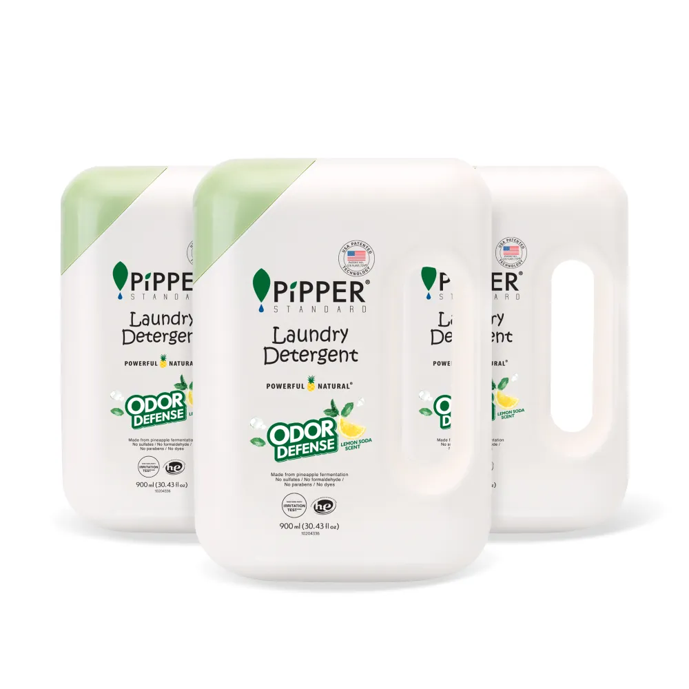 【PiPPER STANDARD 沛柏】鳳梨酵素除臭洗衣精(檸檬蘇打) 900mlx3 (室內曬衣適用 運動衣臭味去除)