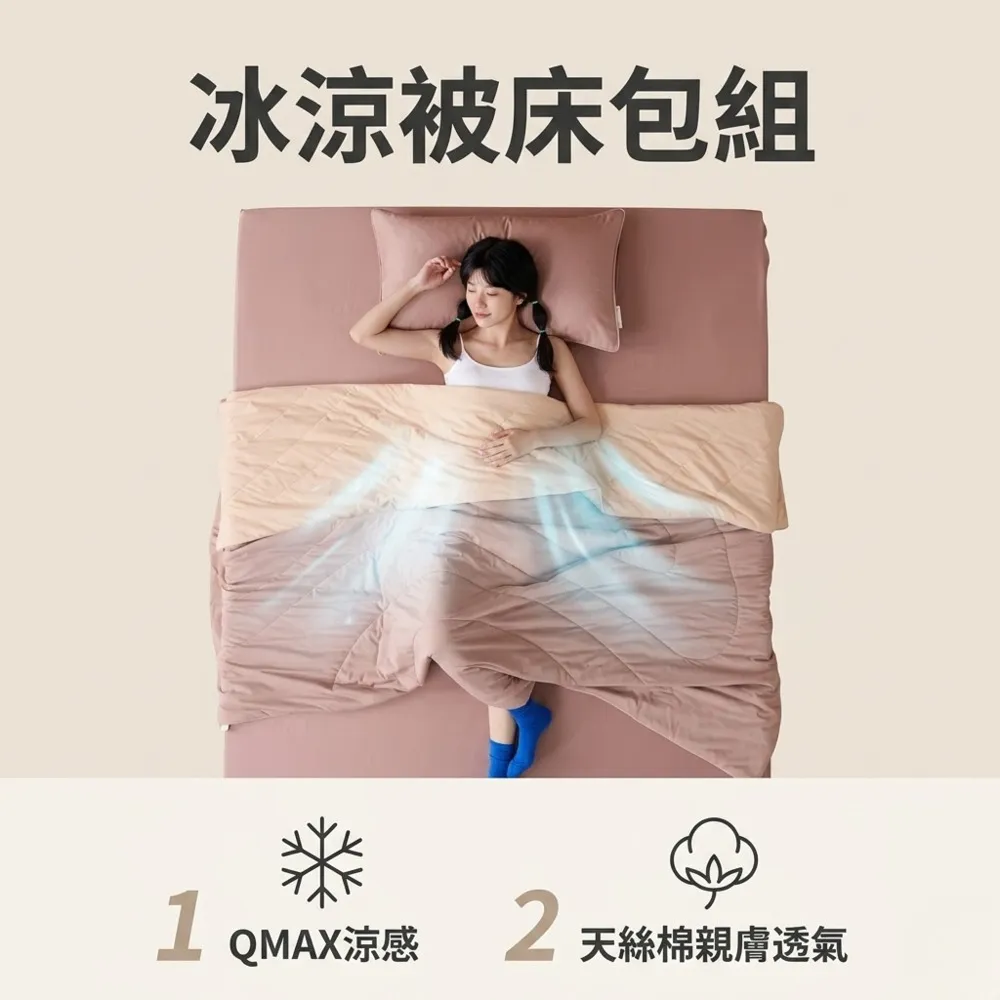 【青鳥家居】奶蓋綿綿冰涼被+天絲棉床包枕套/雙人/加大 (涼被床包組/涼被組)