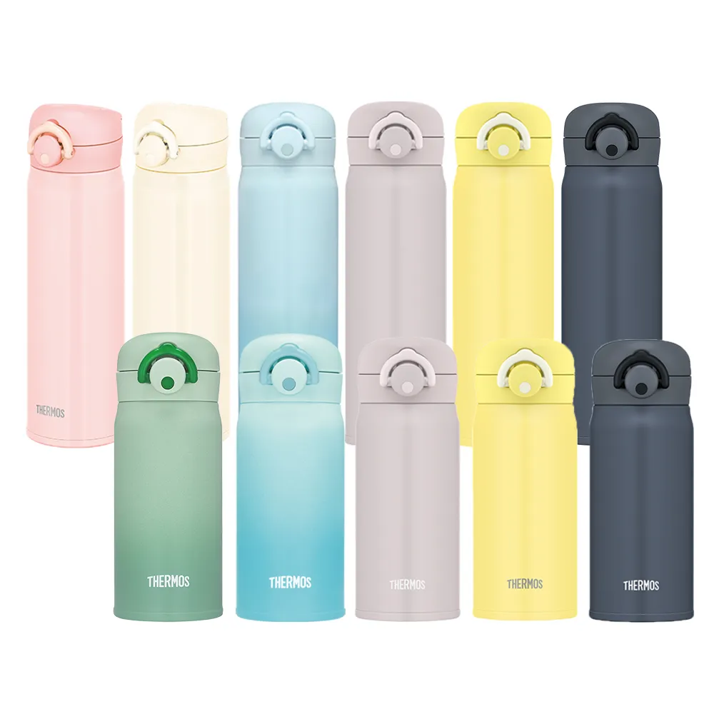 【THERMOS 膳魔師】買1送1_不鏽鋼輕量彈蓋保溫瓶500ml+350ml(JNR-501/502+JNR-350/351)