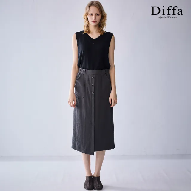 【Diffa】後腰鬆緊A字長裙-女