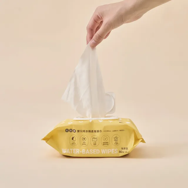 【妙妙熊】嬰兒純水加厚濕紙巾-80抽/包 24包/箱(德國認證/台灣製造/硬蓋/EDI超純水/好抽不連張/敏弱肌適用)