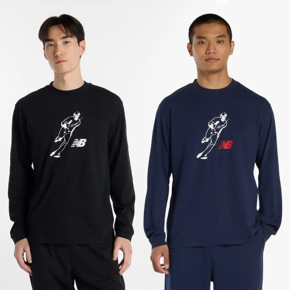 【NEW BALANCE】NB 大學T 大谷翔平x長袖上衣_男性_黑/深藍_MT6129GVBK_MT6129GVTNV(美版 版型偏大)