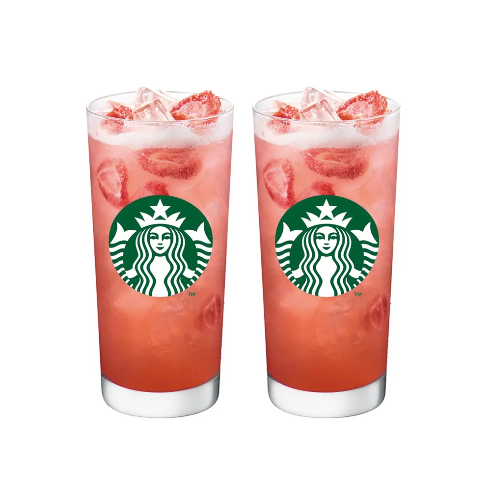 【STARBUCKS 星巴克】8/26限時快閃↘草莓巴西莓檸檬星沁爽特大杯雙杯組