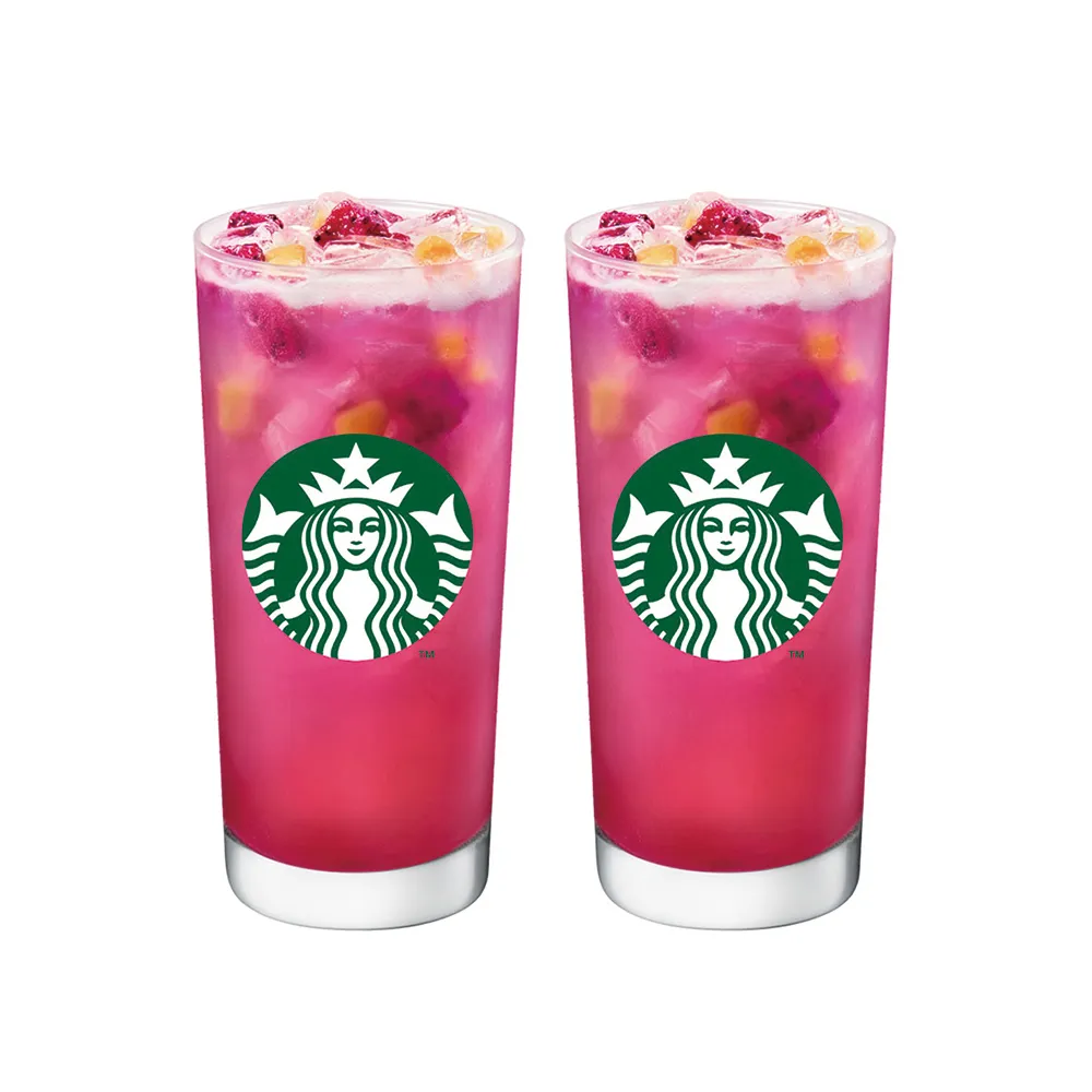 【STARBUCKS 星巴克】芒果火龍果檸檬星沁爽特大杯雙杯組