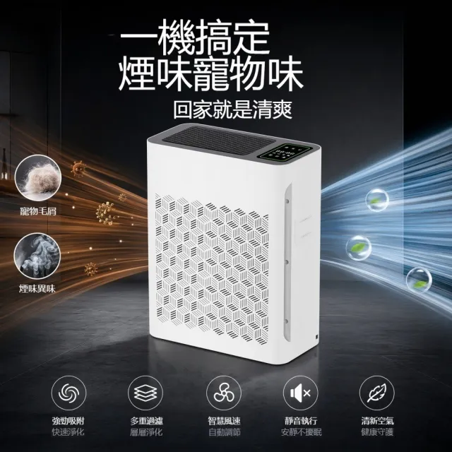 【諾必行】空氣清淨機 強力淨化除味 寵物異味 甲醛過濾 辦公室家用空氣淨化器