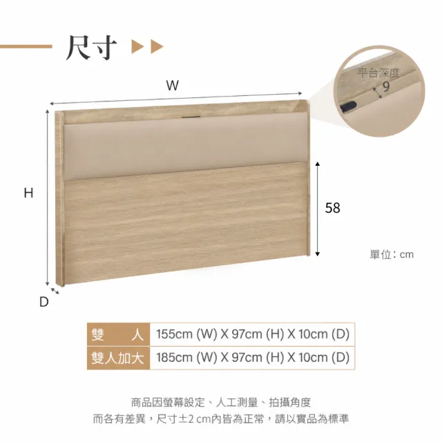 【IHouse】沐森 雙人5尺 房間2件組(夜燈充電床片、收納抽屜+掀床底)